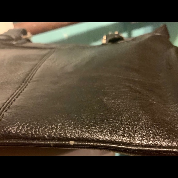 Chenson Black 3 Section Purse Pretty Floral Lining - Picture 3 of 7